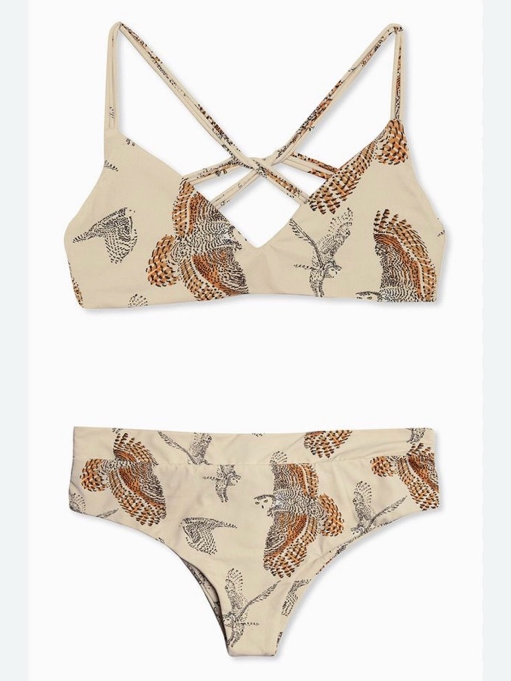 BOYS + ARROWS OWL Dylan Top LARGE Bikini bottoms MEDIUM hootin’ adjustable set